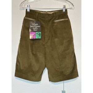 NEW Vtg 50 60s Jack Winter Corduroy Shorts Hi Waist Green Preppy Academia 25 X10